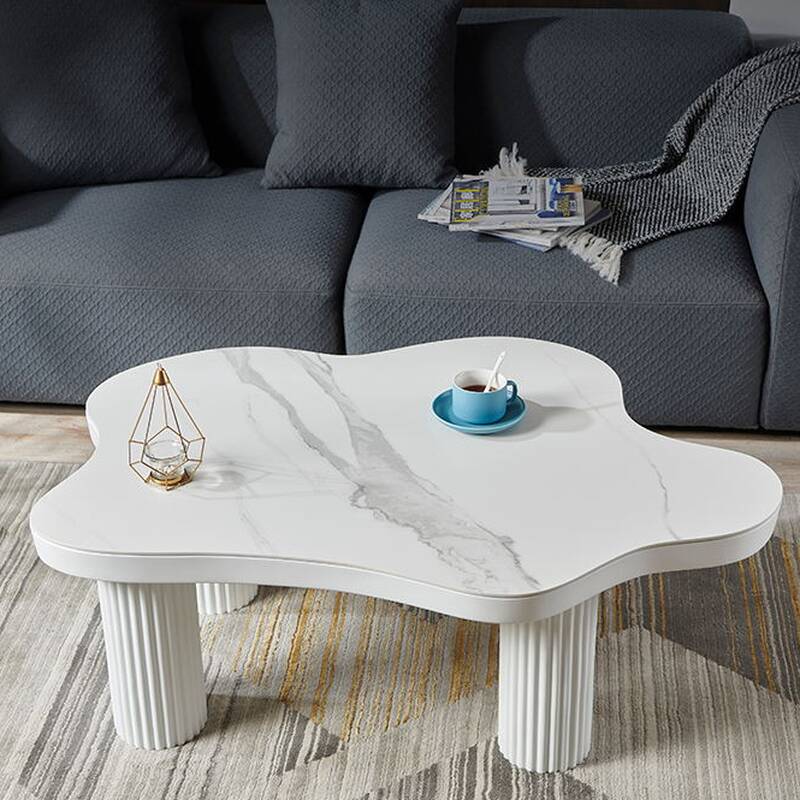 Modern Single White Asymmetrical Side Table