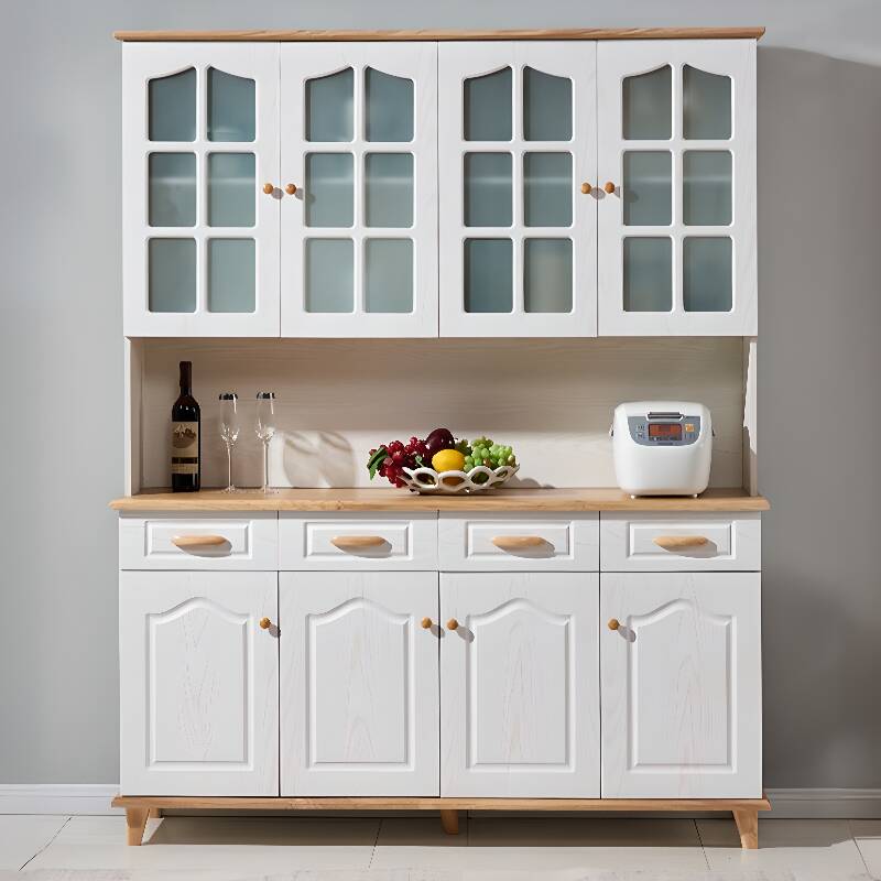 Modish Chalk Wood Standard/Narrow Sideboard with 4 Drawers/3 Drawers/2 Drawers, Glazed Door and Flexible Shelf