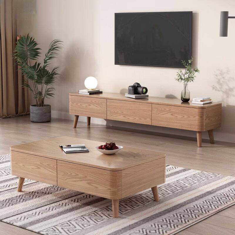 Modern Simple Style Rectangular Timber Side Table