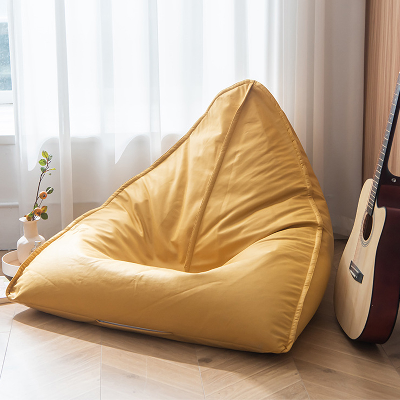 Seats 1 Sepia/Butter Colour/Gray Vinyl Leather Beanbag Chair Filled with Environmentally Friendly Expanded Polypropylene Beans, Armless Bean Bag Chair