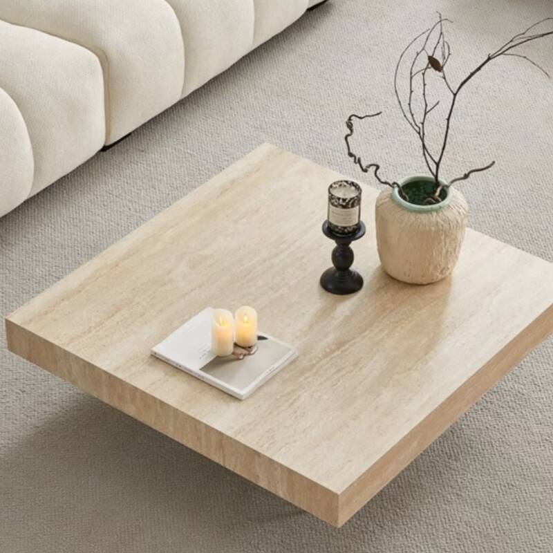 Square/Rectangular Travertine Toboggan Coffee Table