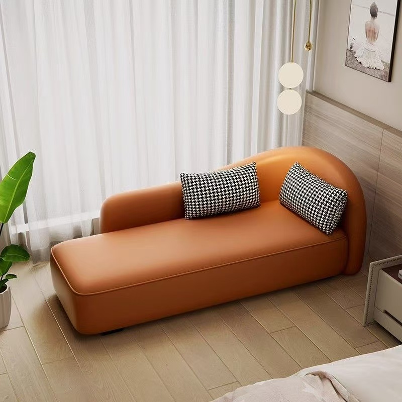 Modern Simple Style Solid Colour Right-Arm Chaise Chair Living Room with Right-hand Piece and 2 Pillows