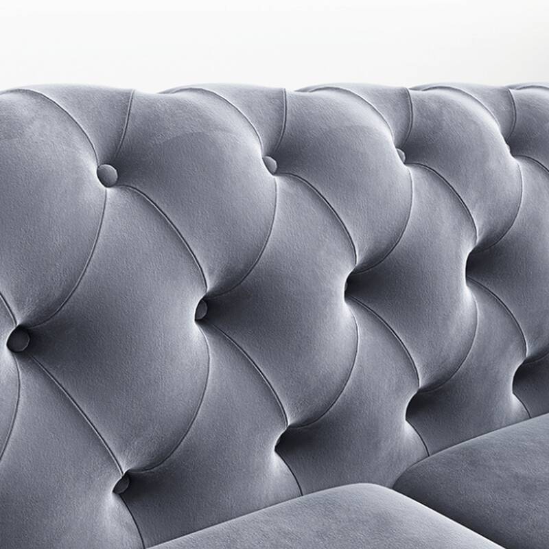 L-Shape Sofa Recliner with Tufted Back, Left Hand Facing Orientation, and Nailhead Detailing Featuring Button-tufted Design