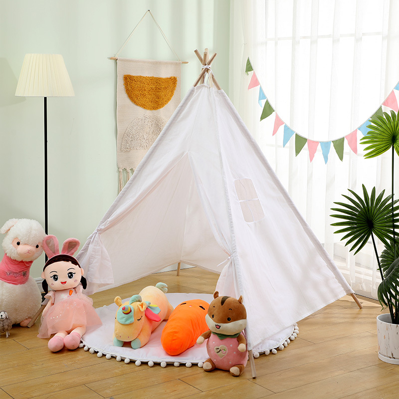 Triangular Indoor Medium（3'-5'）/Small（Under 3'） Space-saving Fabric Play Tents with Tent Pole
