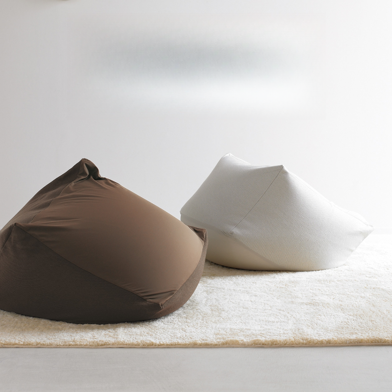 Contemporary Square Armless Sack Chair with Polymer Upholstery and Moveable Design