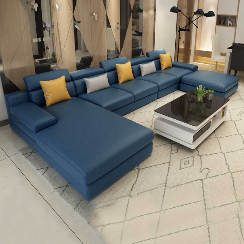 L-Shape Sofa Chaise with Left Hand Facing Orientation, Standard Foam Seat, Adjustable Headrest, and Concealed Support