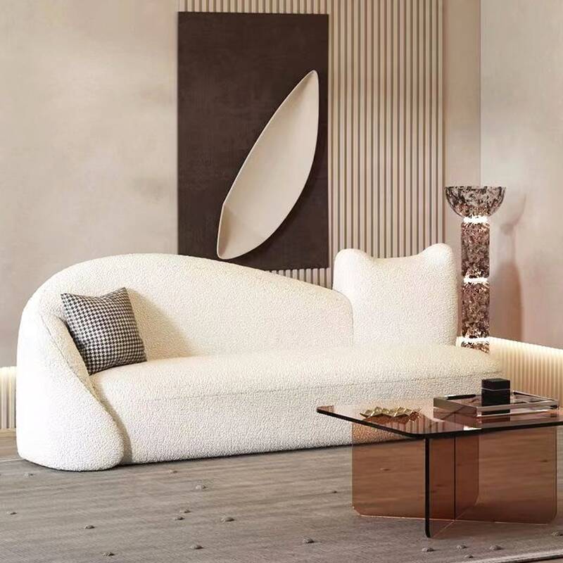 White Upholstered Left-side Arm Nook Chaise Chairs for Living Room