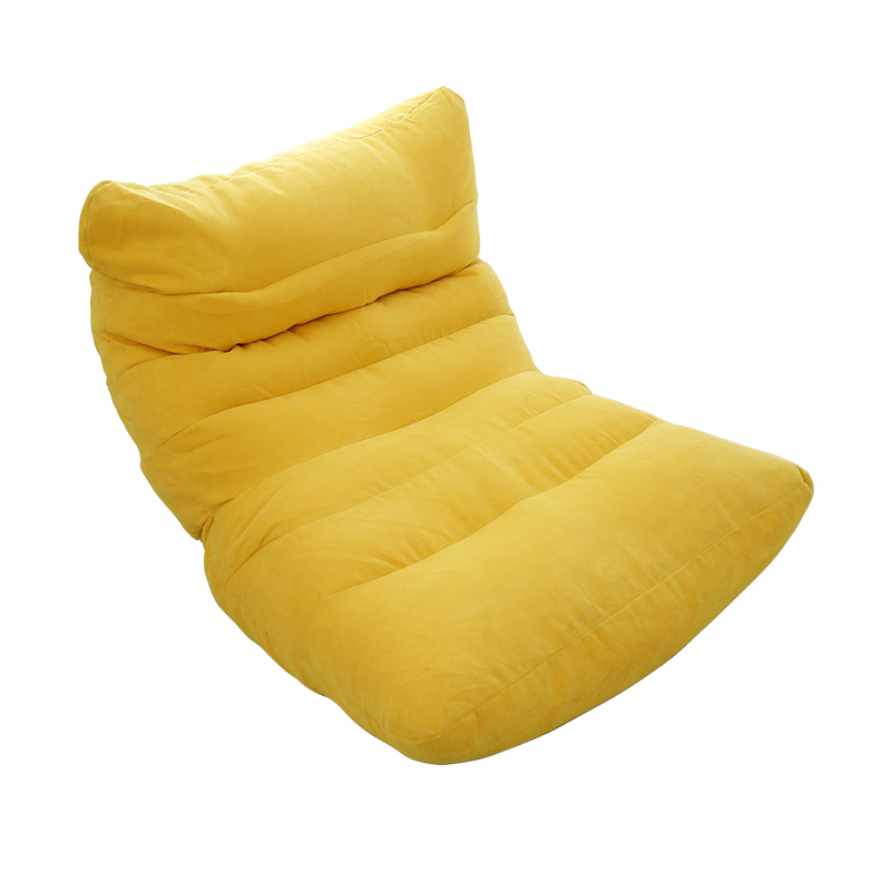 Solid Colour Bean Bag Lounger, Include Bean Bag Chair, Pre-Filled Expanded Polypropylene Beans, Olive Green/Azure/Lemon Colour Textile Cushion, Seats 1