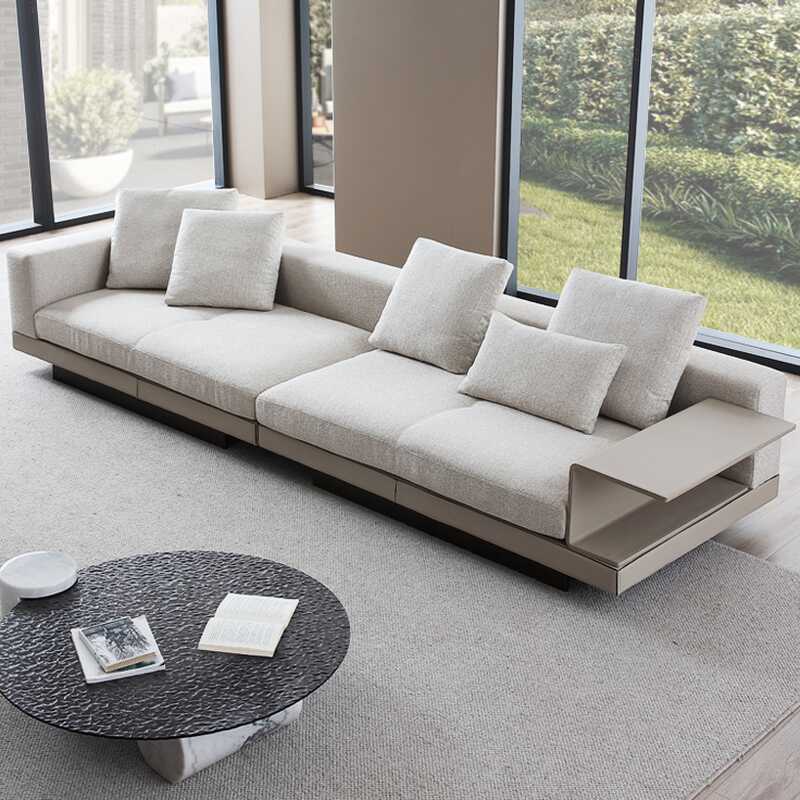 Soft-white L-Shape Upholstered Cushioned Left Corner Sectional