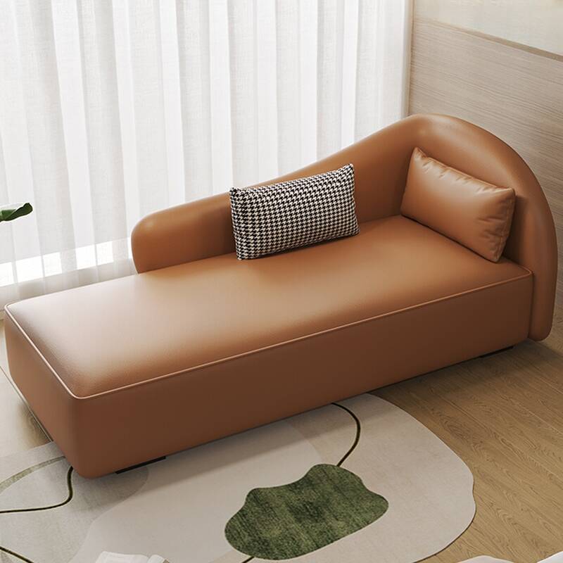 Casual Solid Colour Indoor Chaise with Arm and 2 Pillows