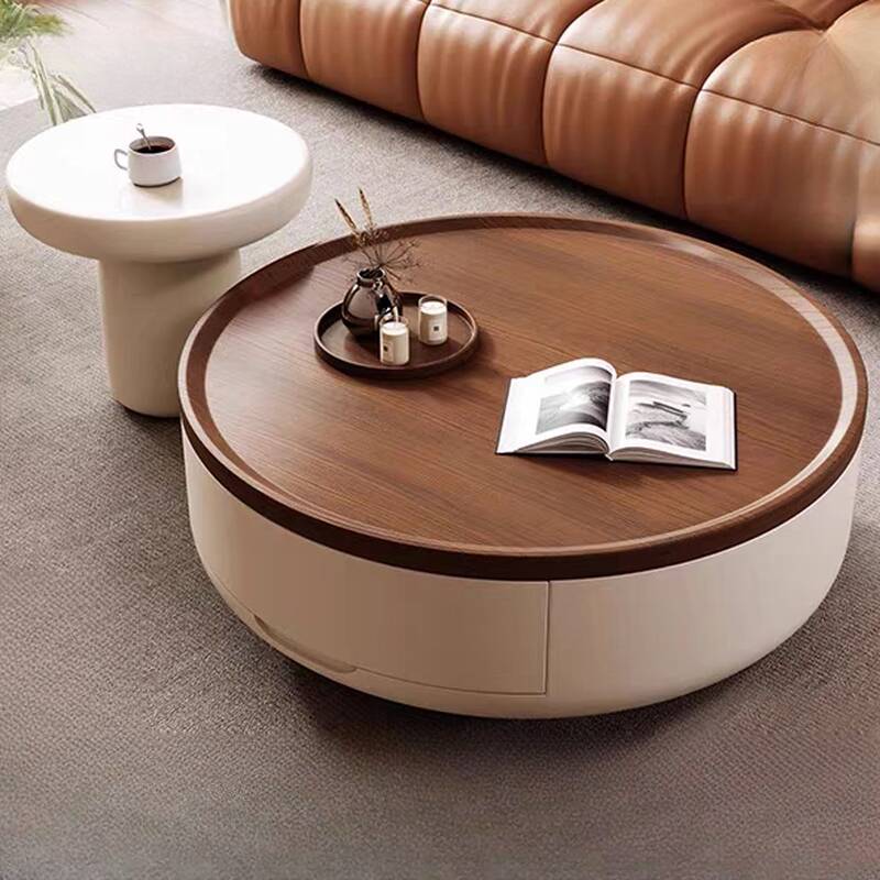 Nesting Tray Coffee Table with Engineered Wood Orbicular Top for Living Room