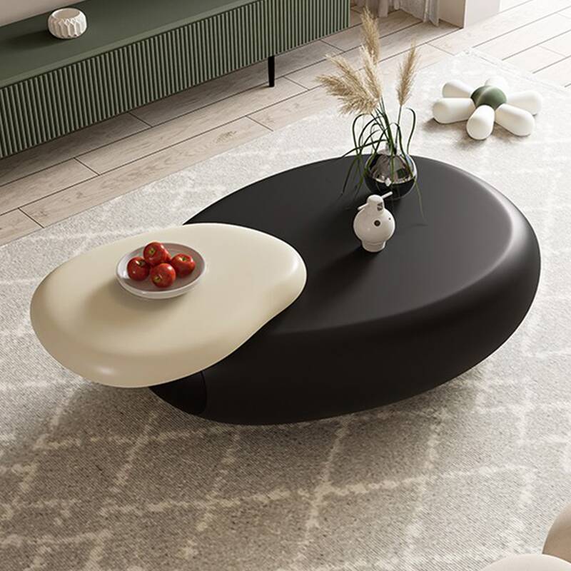 Irregular Fiberglass Coffee Table with Bowl-Shaped Base