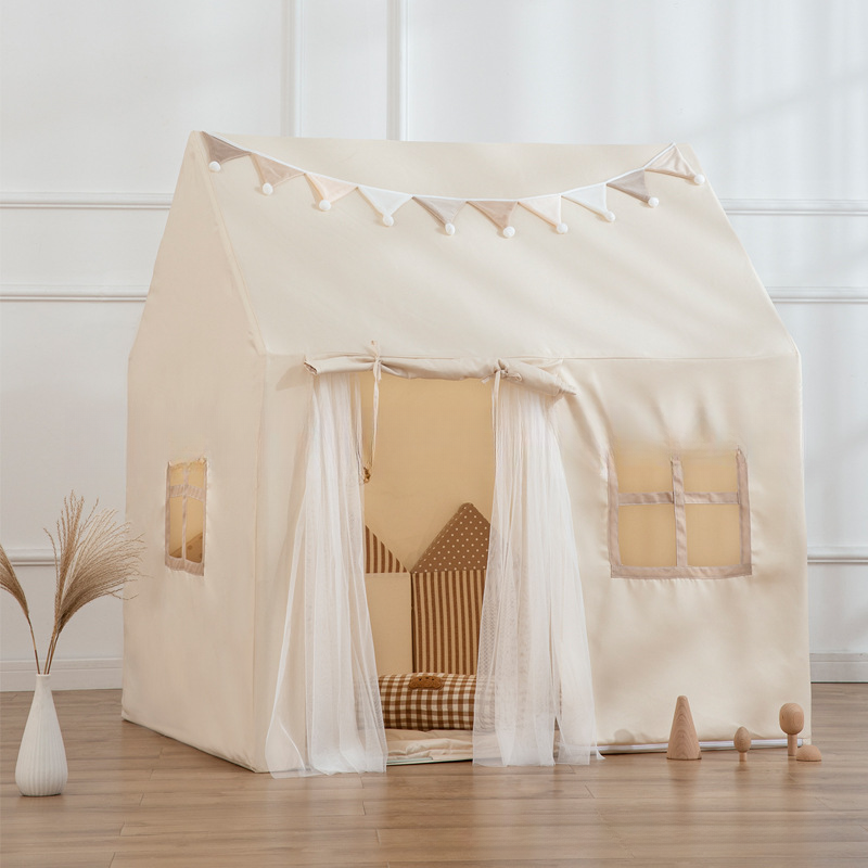 Indoor Cloth Play Tents, with Windows, Tent Pole, Floor, Medium（3'-5'）