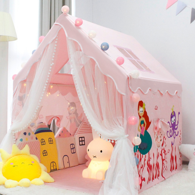 Triangle Indoor Play Tents with Illuminating, Windows, Skylight, Floor