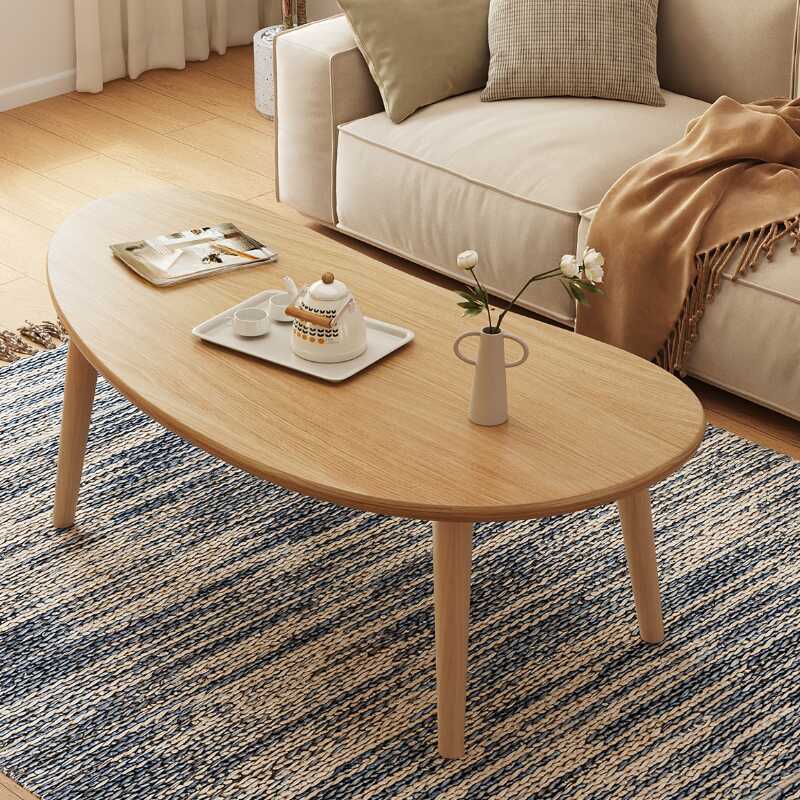 Trendy Single Natural Wood Free Form Accent Table with Cocoa Finish and 4 Legs