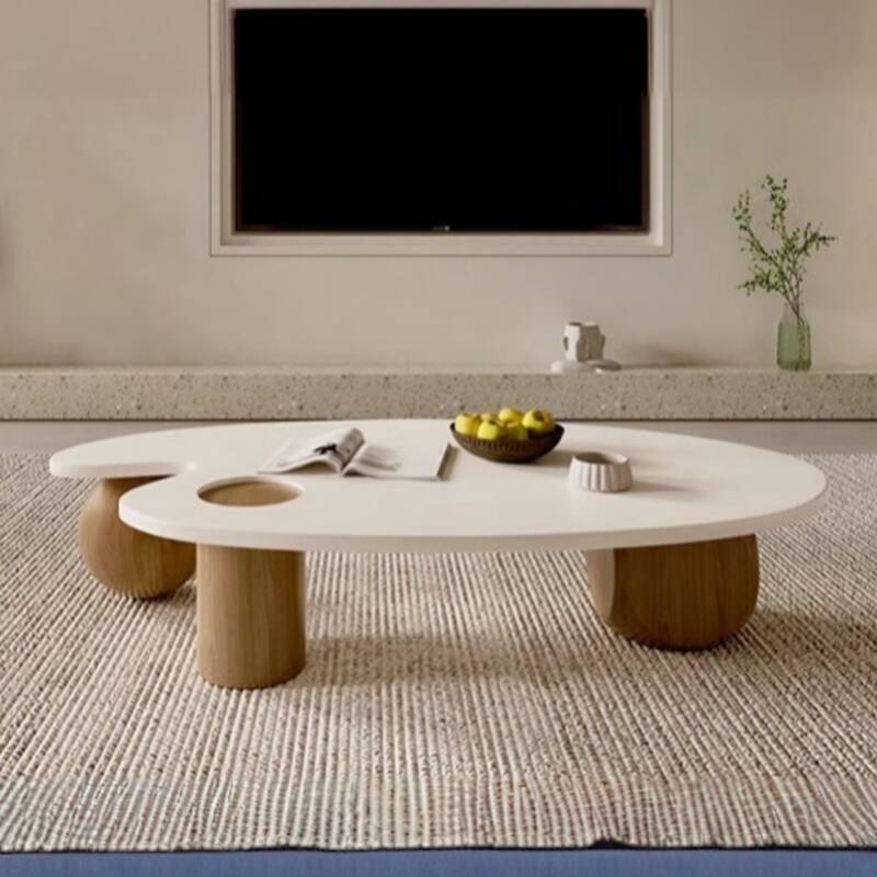 Waterproof Wood Free Form Board Game Coffee Table for Living Room