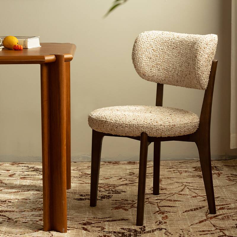 Contemporary Natural Wood Side Chair with Exposed Back, Padded Seat, and Cocoa Legs