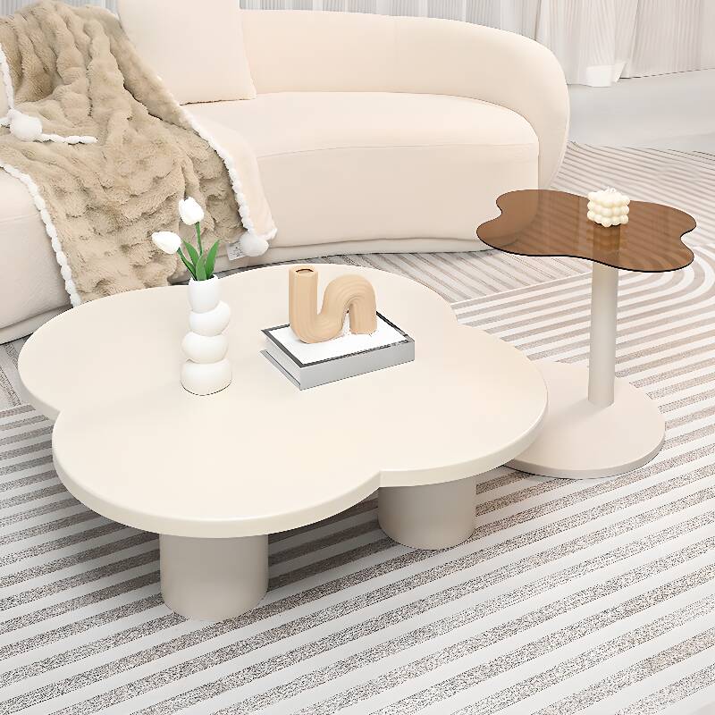 Nested Free Form Engineered Wood Side Tables Suitable for Living Room