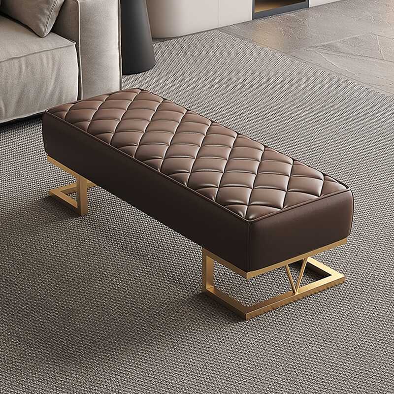 Glamorous Upholstered Solid Colour Cushioned Sitting Bench