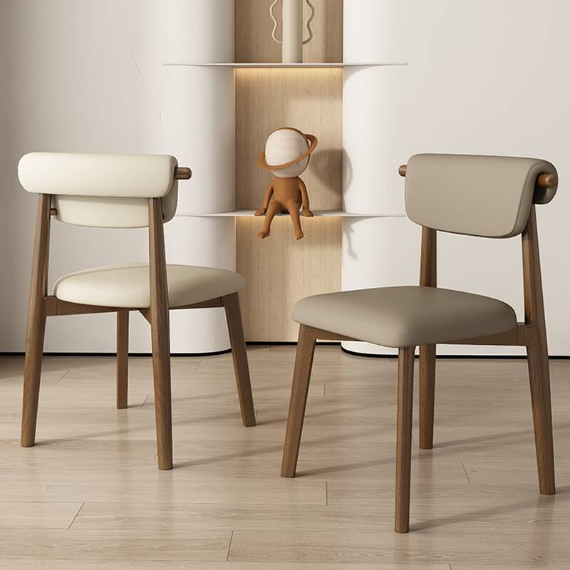 Minimalist Multi-Colour Side Chair with Exposed Back, Padded Upholstery, and Lumber Legs