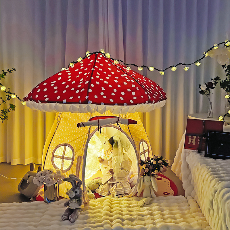 Multiple Colour Cloth Play Tents, Illumination Lights, Tent Pole, 2 Windows, Indoor, Large(5'-8')