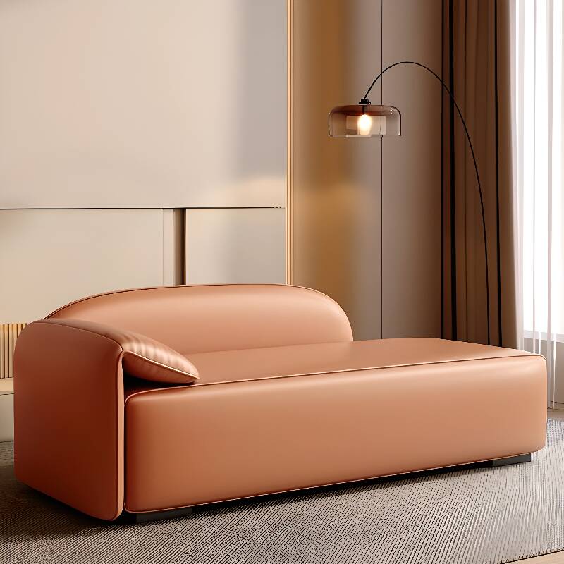 Minimalist Solid Colour Chaise Chair with Left-side Arm/Right-hand Piece, Reclining Feature