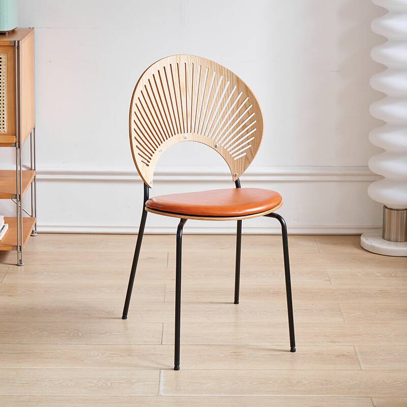 Art Deco Side Chair with Ventilated Back, Midnight Black/Metallic Alloy Legs