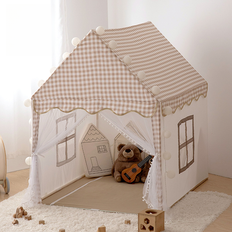 Indoor Square Cloth Play Tents with Illuminating, Windows, Tent Pole & Floor