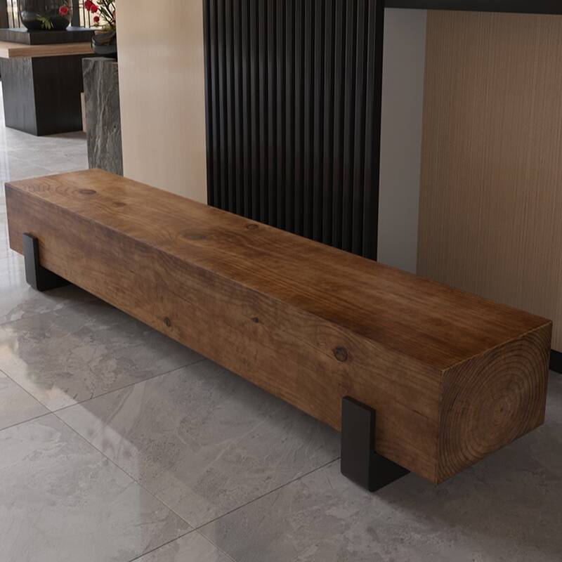 Casual Timber Solid Colour Accent Bench for Living Room