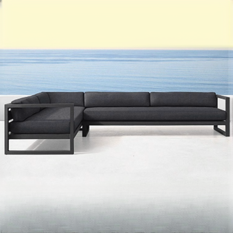 Trendy Loveseat/Sofa for 2/3/1 Seating, Alloy Frame in Black, Stain Resistant with Cushion, 1 Piece