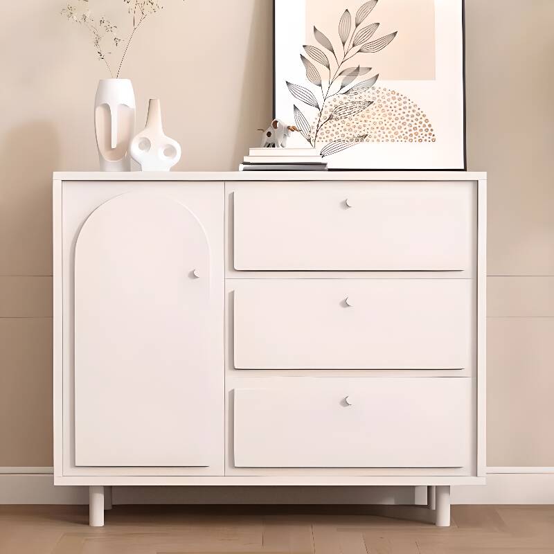 Narrow/Standard Beige Timber 3 Drawers Closet Adjustable Shelving 2 Doors/Single Door Sideboard