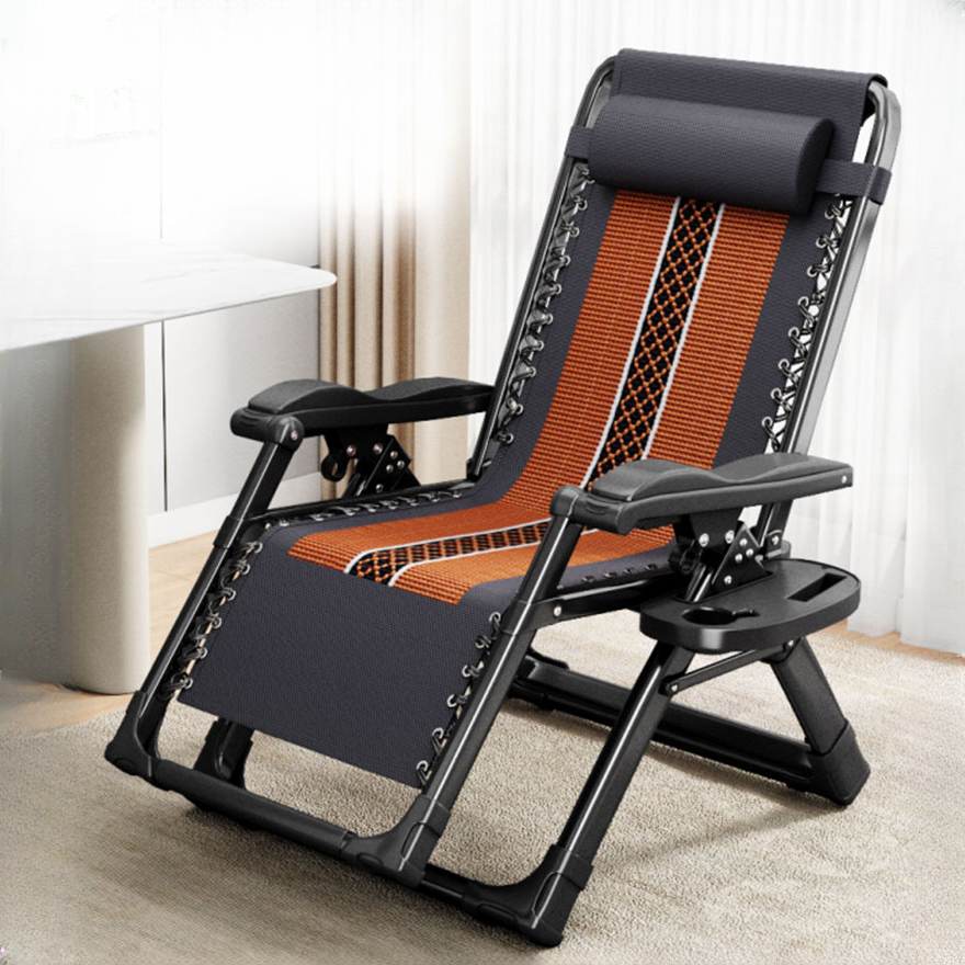 Solid Colour Recline Chairs with Independent Foot Movement, Locking Back Angle, Cup Holder, Alloy, Standard (No Motion)