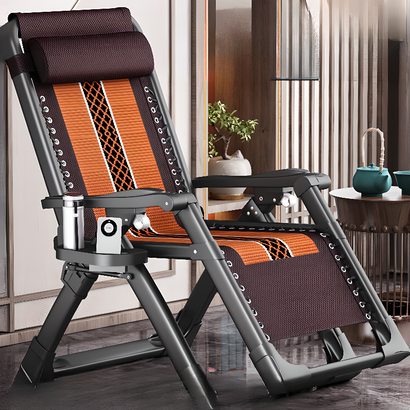 Solid Colour Recliner Armchair with Steel Frame, Non-Rocking Base, Locking Back Angle, Headrest, and Cup Holder Storage