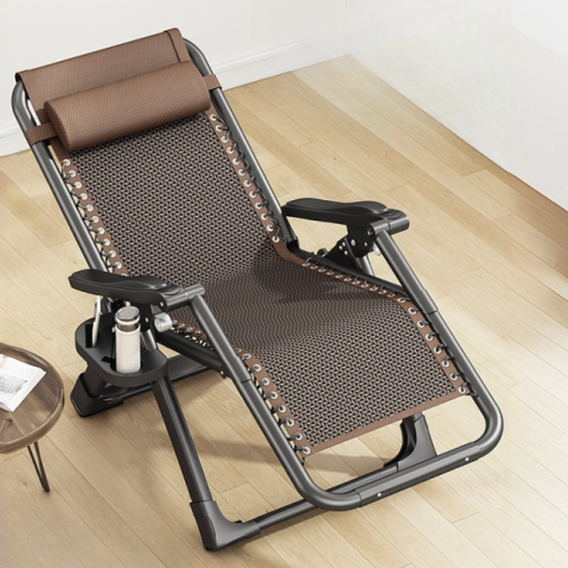 Recliner Armchair with Fold-up Feature, Headrest, and Cup Holder Storage