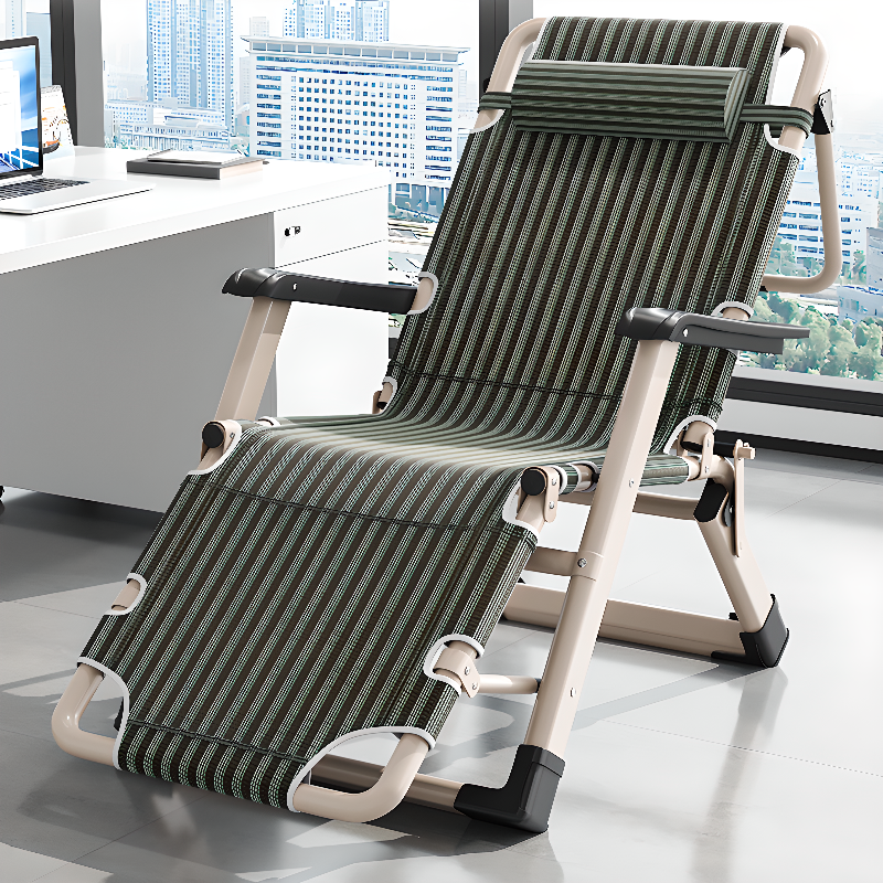 Contemporary Solid Colour Recliner Armchair with Metal Frame, Non-Rocking Base, Pillow, and Locking Back Angle Adjustment