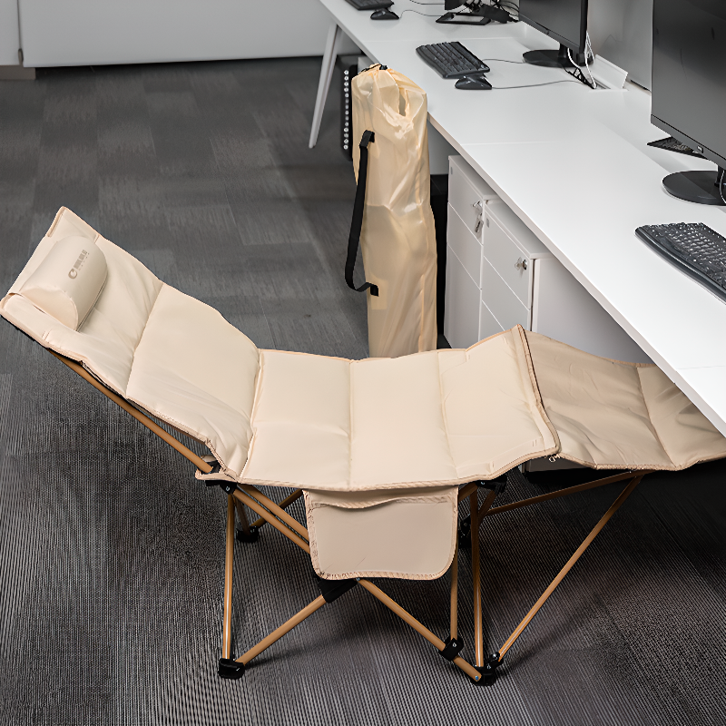 Fold-up Recliner Armchair with Padded Upholstery and Headrest