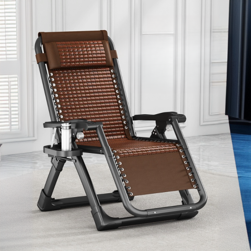 Padded Recliner Armchair with Headrest and Cup Holder