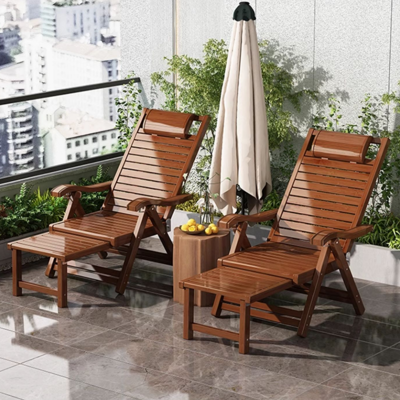 Solid Colour Recline Chairs, Timber, Space-saving, Standard (No Motion), Locking Back Angle, Independent Foot Movement, Headrest