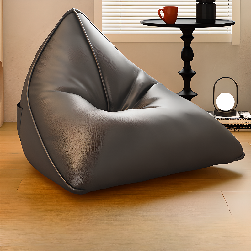 Solid Colour Bean Seat with Repository, Bean Bag Chair, Seats 1, Fill Included, Pre-Filled, Lemon Colour/Blue/Gray