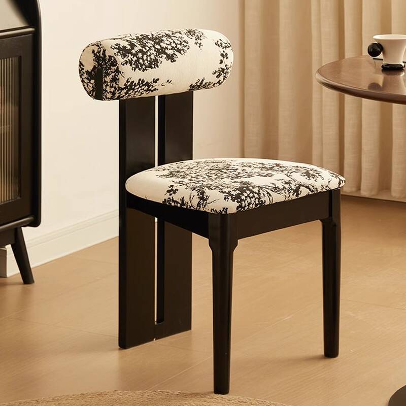 Casual Side Chair with Ventilated Back, Upholstered Seat, and Rubberwood Legs