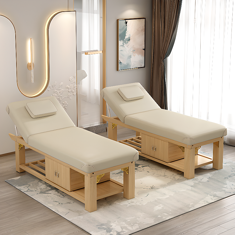 Timber Trestle Rectangular Multi-levelled Facial Bed