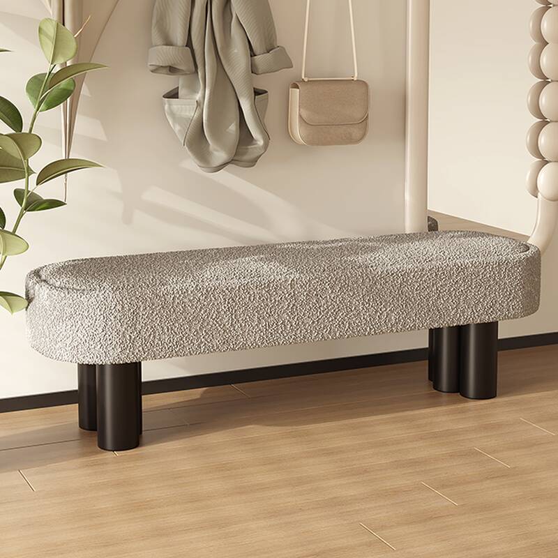 Casual Solid Colour Cushioned Upholstered Bedroom Bench