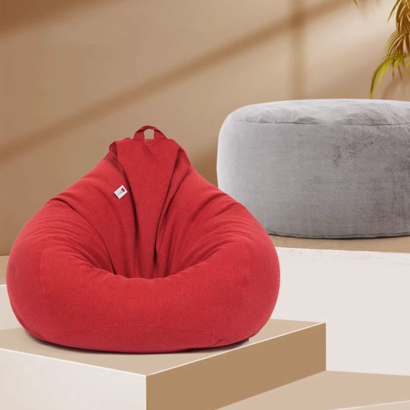 Solid Colour Gray/Lemon Colour/Blue Bean Seat with Bean Bag Chair Option, Fill Included, Zipper Closure, Removable Cover, and Storage Container