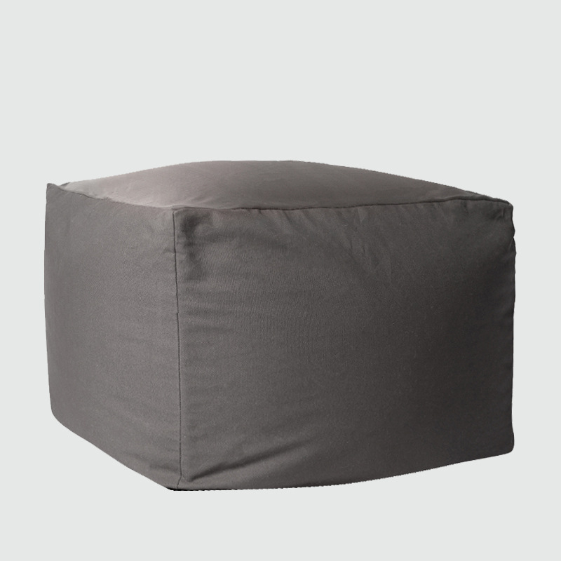 Solid Colour Bean Seat in Canvas/Denim with Pink/Lemon Colour/Cocoa Upholstery, Seats 1, Bean Bag Chair with Fill Included and Removable Cover