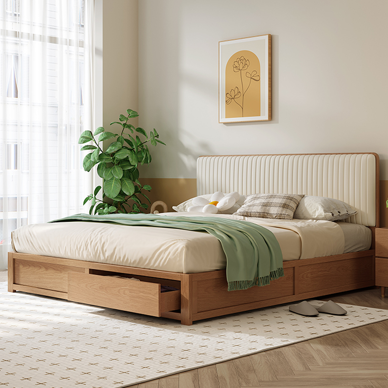 Natural Colour Modish Storage Bed