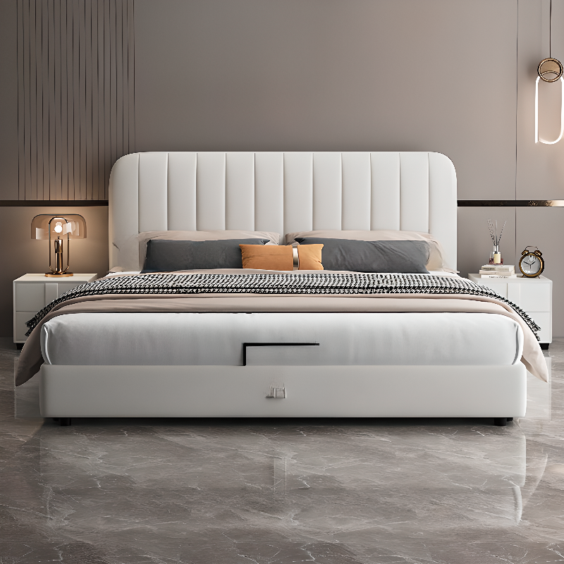 Light Gray Modish Storage Bed