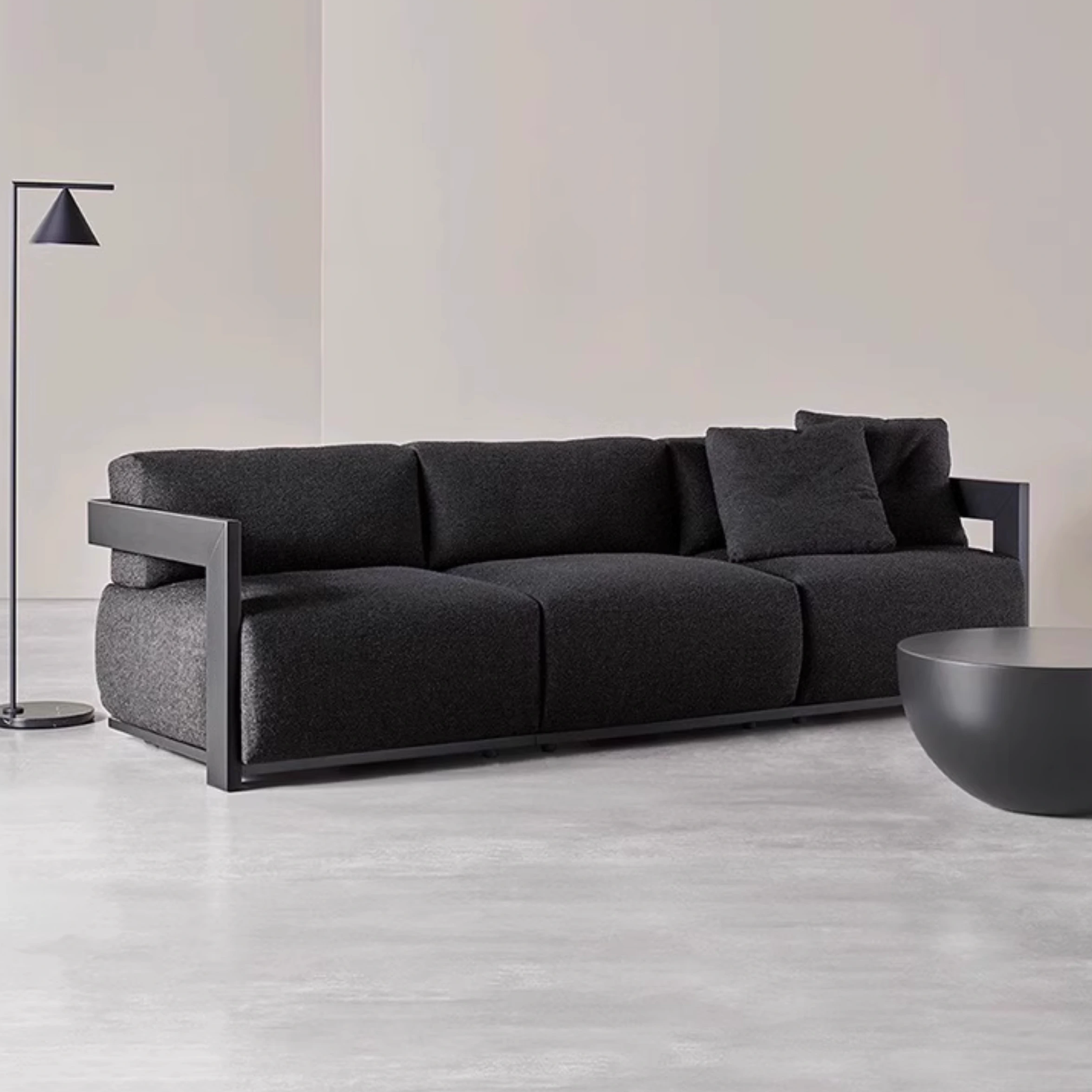 Modular Design Natural Finish/Black Sofa/Loveseat, for 3/Seats 2/1 Person, 1 Piece, Pillow & Cushion, Waterproof