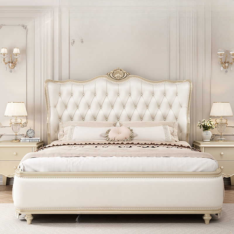 White Modish Wingback Bed