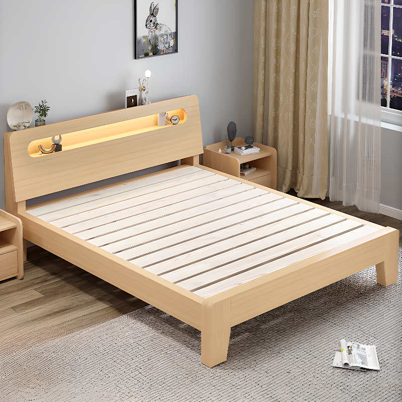 Modish Pallet Bed Frame with LED Lights for Living Room