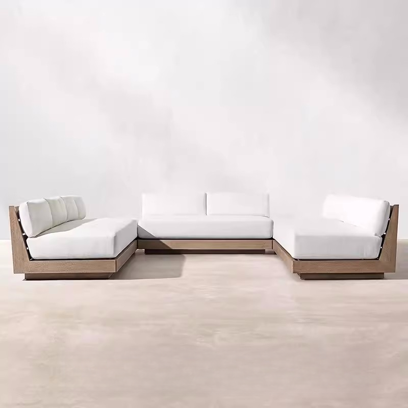 Contemporary Natural Finish & Wood Sofa/Loveseat for 3/for 1/Seats 2, 1 Piece, Waterproof, Cushion